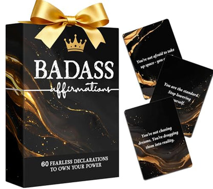 Badass Affirmation Cards for Women – 60 Self Love & Empowerment Cards, Inspirational Gift for Her, Easter Basket Stuffer, Mother’s Day & Graduation Gift