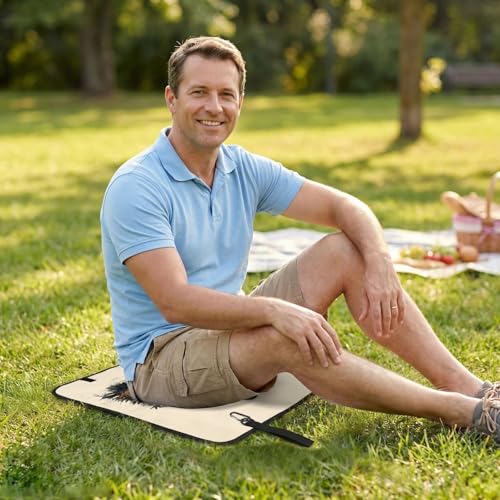 Yoga Meditation (6) Print Folding Seat Pad, Portable Camping Seat Cushion for Outdoor
