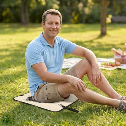 Yoga Meditation (6) Print Folding Seat Pad, Portable Camping Seat Cushion for Outdoor