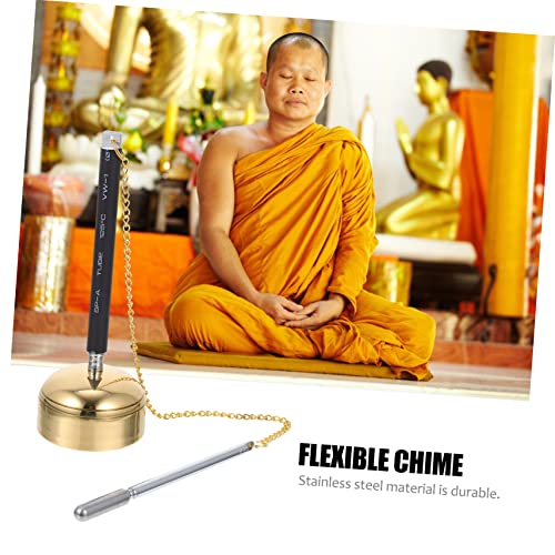 Toyvian Telescopic Meditation Sound Chime Handbell Buddhist Instrument for Prayer and Healing Lightweight Compact Design for Temple Rituals and Stress Relief