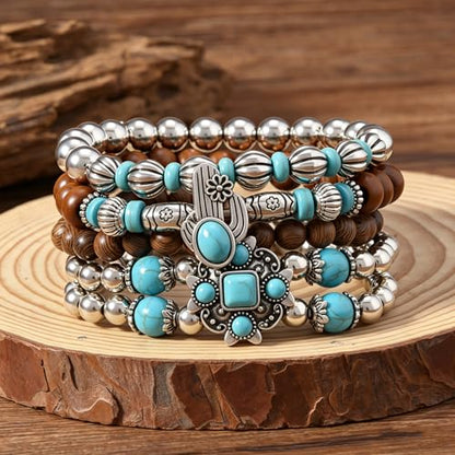 Gothic Bracelet Adjustable Punk Braided Leather Multilayer Grunge Set Bracelets Emo Metal Cuff Wrap Bangles Meaningful Gift - color: J-BZ-72