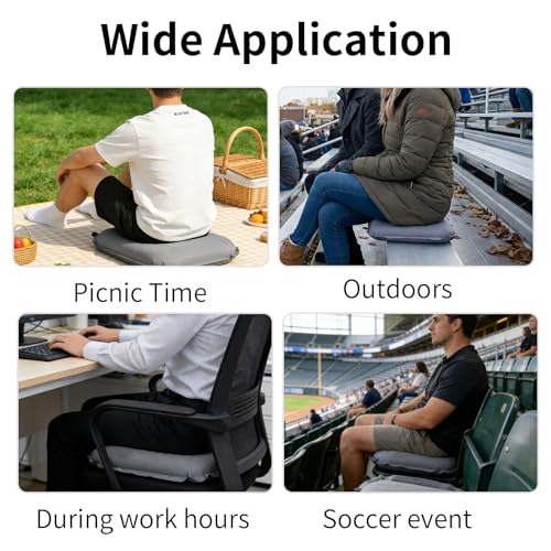 Portable Self-Inflating Seat Cushion, Memory Foam, Travel Airplane Seat Cushion, Suitable for Long Flights, Camping, Stadiums, Offices, Cars & Backpacking