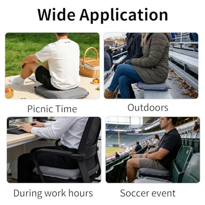Portable Self-Inflating Seat Cushion, Memory Foam, Travel Airplane Seat Cushion, Suitable for Long Flights, Camping, Stadiums, Offices, Cars & Backpacking