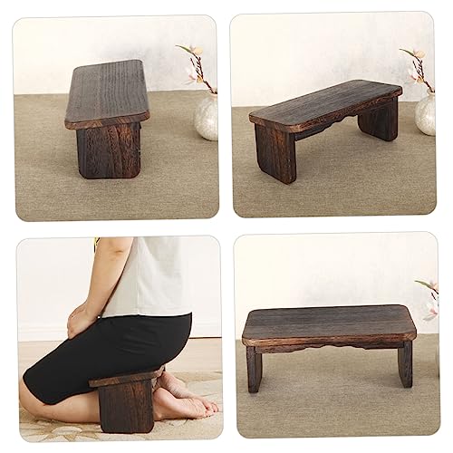 VICASKY Wood Meditation Stool for Kneeling and Sitting Folding Zen Bench Cushion Non-Skid Household Stool for Mindfulness and Prayer