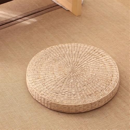 Yoga Mat, Meditation Cushion, Japanese Round Pad, Hand Woven Straw Seat Cushion, Floor Pillow for Tea Ceremony, Meditation and Yoga(2.4 * 19.7in)