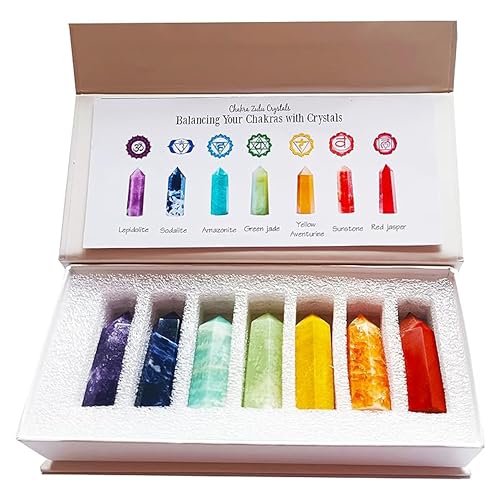 Sets of 7/8/10 Pcs Healing Crystal Stone Wands,Hexagona,Single Pointed,Chakra 6 Faceted Column Prism,Reiki Gemstones,Energy Balance,Meditation Natural Gem Kits Home Decor (7pc C Set) - color: 7pc C Set