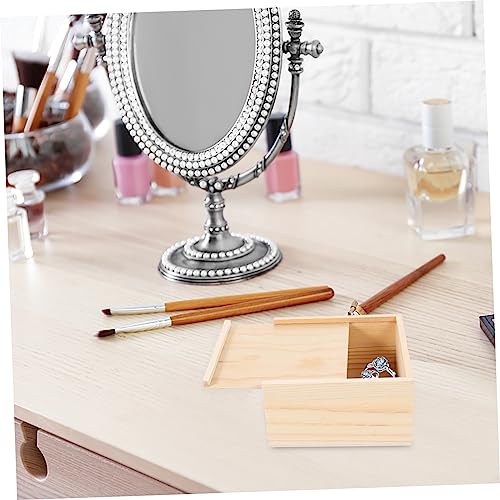 3Pcs Wooden Storage Box Minimalist Design with Slide Top for Jewelry Crafts and Keepsakes Natural Grain Decorative Organizer
