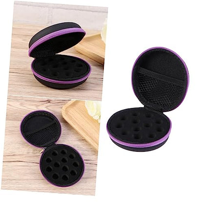 DOITOOL 12 Storage Bags Cajas Organizadoras Faux Leather Round Storage Bag Suitcase Hamburger Storage Box, Violet, medium