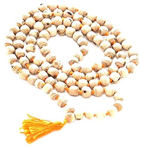TULSI HOLY BASIL JAPA MALA 108 BEADS PRAYER NECKLACE. BLESSED & ENERGIZED 108 HINDU TIBETAN BUDDHIST PRAYER KARMA BEADS SUBHA ROSARY MALA