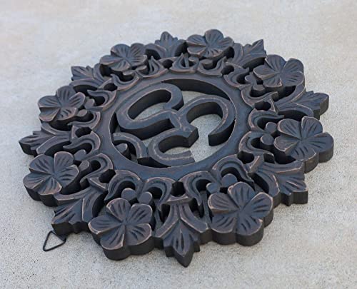 DharmaObjects Handcrafted Wooden Om Wall Decor Hanging Art - color: OM BLACK