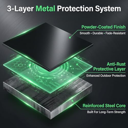 260 Gallon Metal Deck Box Waterproof, Extra Large Outdoor Stroage Box Weatherproof with Lid for Patio Cushions, Garden Tools, Pool Supplies, Black - color: Black(260 Gal)-Metal