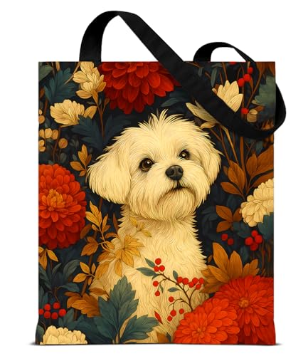Vintage Botanical Animal Canvas Tote Bag for Women, Aesthetic Floral Animal Reusable Shoulder Bag for Shopping - color: 2