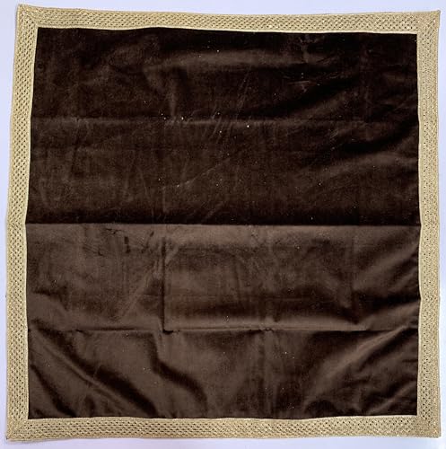 SMMS Spiritual Velvet Table Cloth Altar Tarot Spread (Brown, Medium- 61cm*61cm/ 24inch*24inch) - color: Brown, size: Medium- 61cm*61cm/ 24inch*24inch