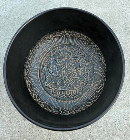 Tibetan Meditation Hindu OM Singing Bowl Mallet Mat Cushion Set (7 Inches, Om) - color: OM, size: 7 Inches