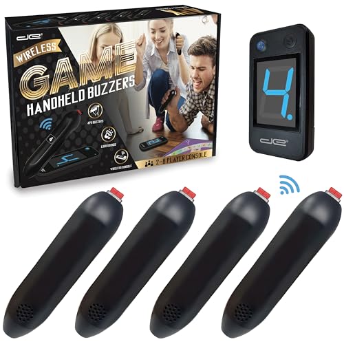 Digital Energy Wireless Handheld Game Buzzer System - Console Displays First Buzz-in - Great for Jeopardy, Family Feud, Trivia and Buzzer Games - 4 Joystick Buzzers - size: 4 Player