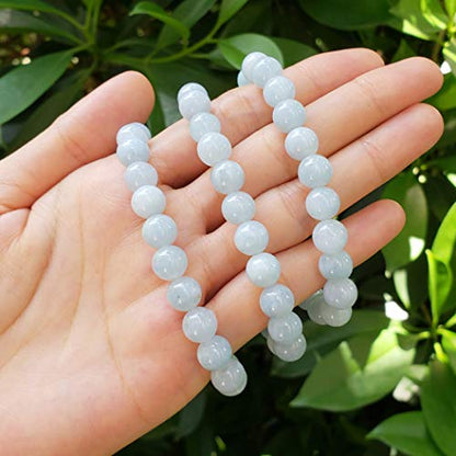 Adabele 1pc Natural Stretch Gemstone Bracelet 8mm (0.31") Bead 7 Inch to 8.5 inch Healing Crystal Energy Quartz Chakra Jewelry Women Unisex Birthday Gift - color: Aquamarine quartz, size: 8 inch