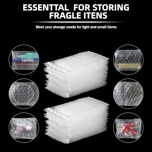 Frienda 300 Pcs Clear Self Sealing Bubble Cushion Bags Double Wall Bubble Pouch Bag Plastic Shockproof Protective Packing Bags for Small Business Moving Shipping Packaging Storage(3.15" X 4") - size: 3.15" X 4"