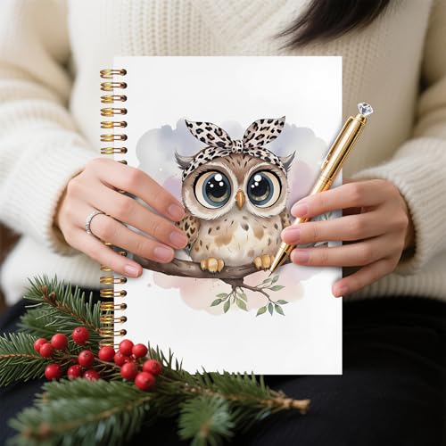 Owl Gifts Spiral Notebook 5.5x8.3, Owl Themed Gifts for Lovers Women Journal Notebooks for Note Taking, Cute Journal for Women - color: Notebook-03