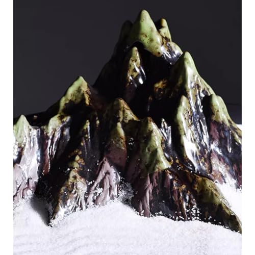 Mixed Model Trees Chinese Zen Style Circular Sand Table Dry Landscape Decoration Creative Round Table Tea Room Tabletop Ceramic Decoration Natural Green Landscape