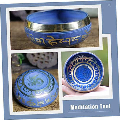 HEMOTON Handcrafted Tibetan Singing Bowl Set for Meditation and Yoga with Cushion and Mallet Calming Sound for Mindfulness and Chakra Healing