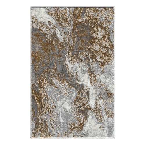 LUXE WEAVERS Marble Swirl Abstract Area Rug, Gray 2x3 - color: Grey, size: 2' x 3' (Rectangular)