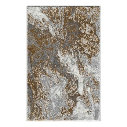 LUXE WEAVERS Marble Swirl Abstract Area Rug, Gray 2x3 - color: Grey, size: 2' x 3' (Rectangular)