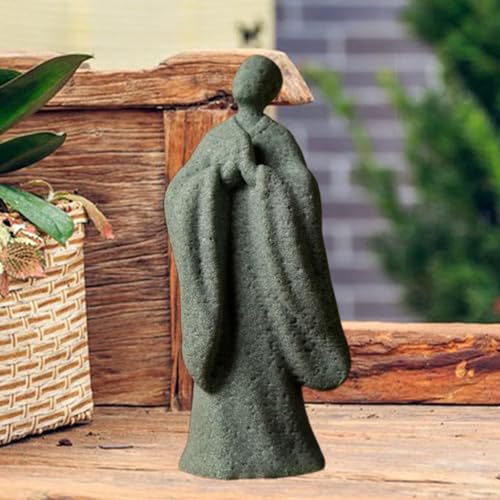 Zen Monk Statue Green Sandstone Bonsai Ornament Desktop Decor Meditation Figurine Chinese Style Sculpture Gift- Style B