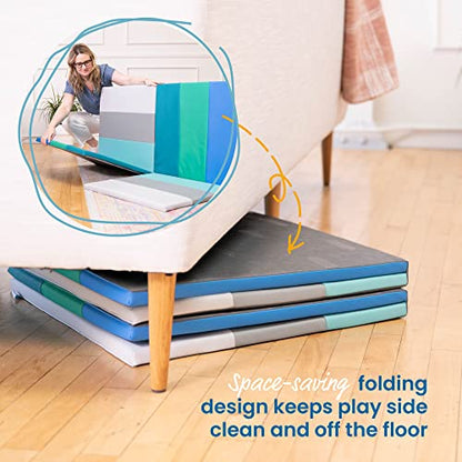 ECR4Kids SoftZone Turning Tiles Folding Activity Play Mat, 48in Square, Baby Essentials, Contemporary - color: Contemporary