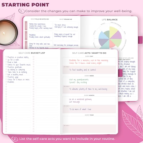 Clever Fox Self-Care Journal – Daily Reflection Notebook – Mental Health & Personal Development Planner, Meditation & Mood Log, A5 (Violet Blossom) - color: Violet Blossom, size: A5 (5.8'' x 8.3'')