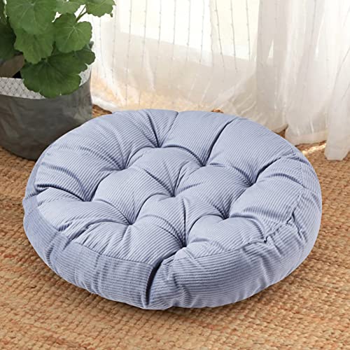 Big Hippo 22" Large Floor Pillow Cushion - Soft Corduroy Seating for Adults, High Rebound Meditation Support to Relieve Pressure on Hard Floors, Yoga & Reading Nook (Gray)