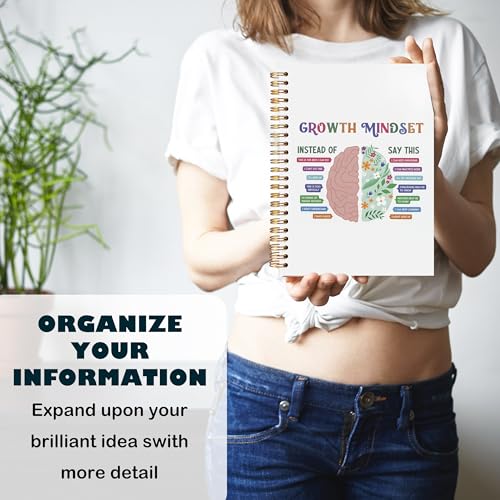 BearCake Growth Mindset Mental Health Journal, Mental Health Gifts, Therapy Journal for Mental Health, Therapy Notebook, Mental Health Journal for Women, Hardcover Spiral Notebook 5.5x8.3 - color: white-physiotherapy growth mindset