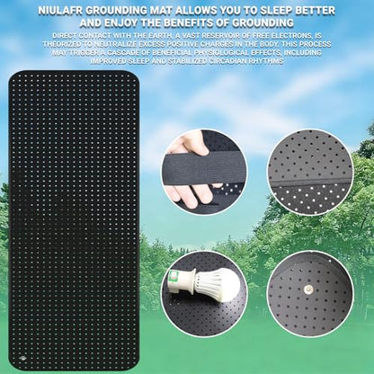 NIULAFR Grounding Mat for Bed, King Size Earth Connected Conductive Grounding Mattress Pad for Better Sleep, Reduce Stress, Improve Health - size: King - 54"x78"