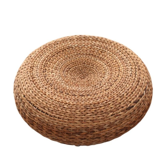 Natural Fiber Floor Cushion - Perfect for Meditation, Yoga, and Relaxation (Full Weave of Banana Leaves,Diameter 50 * 50 * Height 16 cm) - color: Full Weave of Banana Leaves, size: Diameter 50 * 50 * height 16 cm