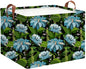 Rectangle Storage Basket with Handles,Collapsible Storage Bin,Books Box,Gift Basket(Blue Flower) - color: Blue Flower