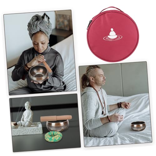 BESPORTBLE Singing Bowl Carrying Case Compact and Lightweight Sound Bowl Storage Bag for Meditation and Mindfulness Practices Decorative Cloth Material present for Friends and Family