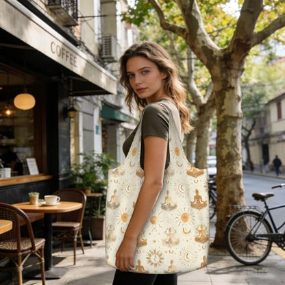 Yoga Meditation (11) For Foldable Shopping Bag, Washable Storage Tote For Work And Travel