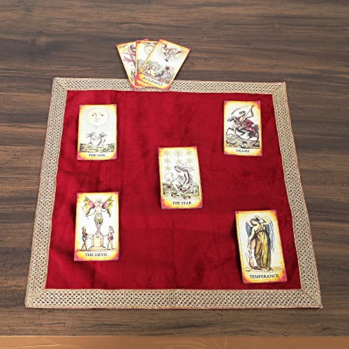 Indian Consigners Small Solid Color Velvet Cloth for Multipurpose Use (Red)