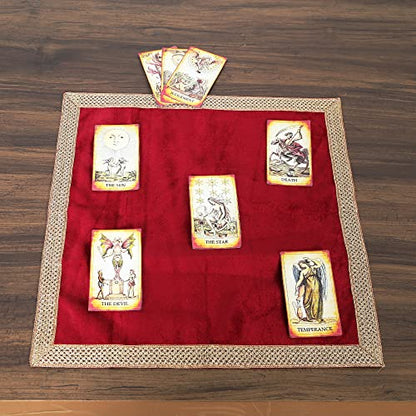 Indian Consigners Small Solid Color Velvet Cloth for Multipurpose Use (Red)