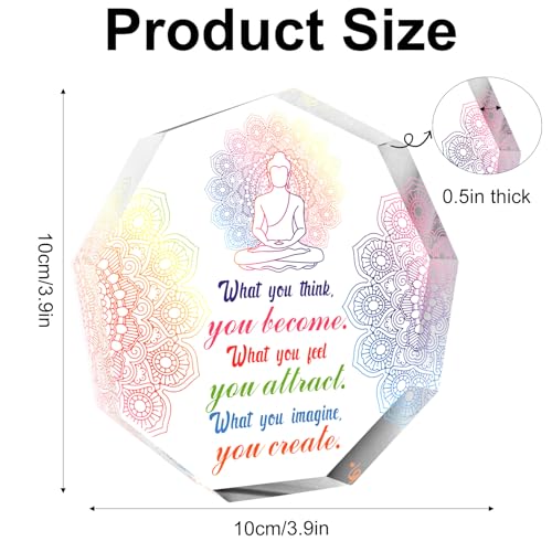 Buddhist Zen Gifts for Women Men Spiritual Meditation Gifts for Women Buddha Acrylic Sign Plaque Yoga Room Meditation Room Decor Sign Zen Den Buddhist Decor Gift for Yoga Lovers Instructor