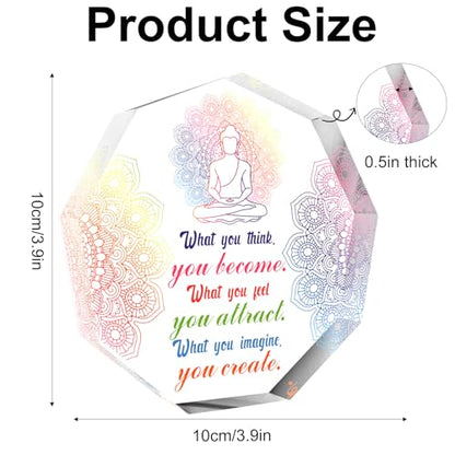 Buddhist Zen Gifts for Women Men Spiritual Meditation Gifts for Women Buddha Acrylic Sign Plaque Yoga Room Meditation Room Decor Sign Zen Den Buddhist Decor Gift for Yoga Lovers Instructor