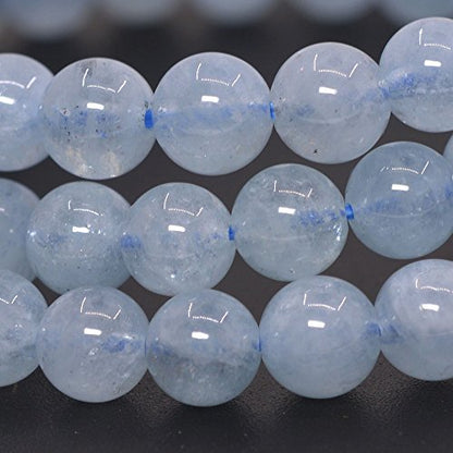 Justinstones Gem Semi Precious Gemstone 6mm Round Beads Stretch Bracelet 6.5 Inch - color: Aquamarine