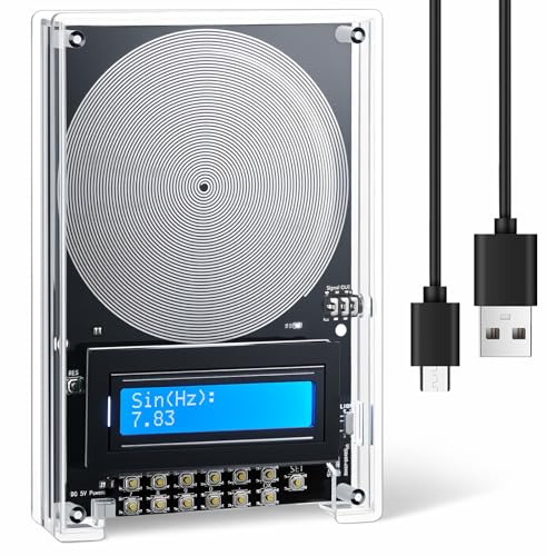 Relaxweex Adjustable Schumann Sine Wave Resonance Generator Ultra Low Frequency Generator Sound Frequency Machine with USB Cable and Acrylic Case (Black) - color: black