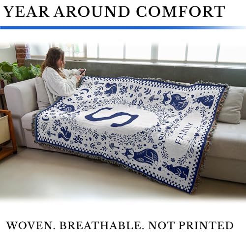 Pure Country Weavers Woodland Creatures Blanket - Personalized - Custom Gift Tapestry Throw Woven from Cotton - Made in The USA (72x54) - color: Woodland Creatures Blanket