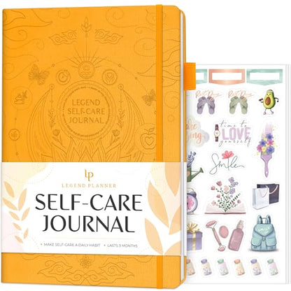 Legend Self-Care Journal – Guided Daily Reflection Journal to Support Mental & Physical Health – Daily Mood, Meditation & Personal Development Notebook – 7.1x10.5”, Lasts 3 Months (Yellow) - color: Yellow