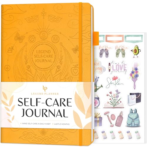 Legend Self-Care Journal – Guided Daily Reflection Journal to Support Mental & Physical Health – Daily Mood, Meditation & Personal Development Notebook – 7.1x10.5”, Lasts 3 Months (Yellow) - color: Yellow