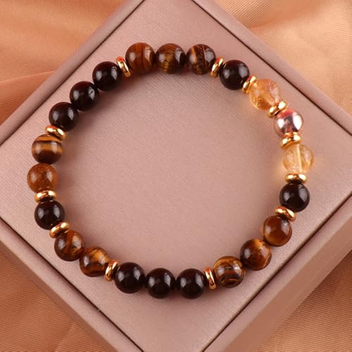 KSQS Healing Stone Bead Bracelet for Women, Natural Gemstones Balance Protection Bracelet, Spiritual Crystal Beads Bracelet Anxiety Relief with Meaning Card - style: Confidence