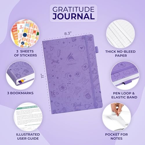 Clever Fox Gratitude Journal Large – Happiness, Positivity & Affirmation Journal – Inspirational Daily Notebook, 3 Months, 8.3x11” (Lavender) - color: Lavender, size: A4 (8.5" x 11")