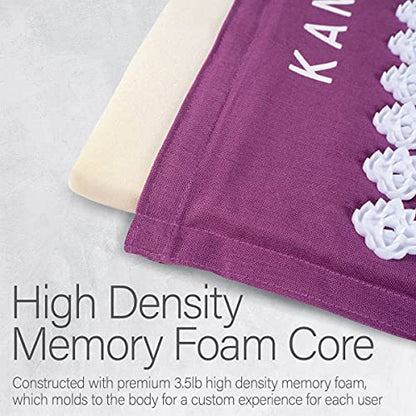 Acupressure Mat and Pillow Set for Back Pain Relief & Neck Pain Relief, with Pressure Points for Muscle Pain Relief with Travel Bag - Amethyst