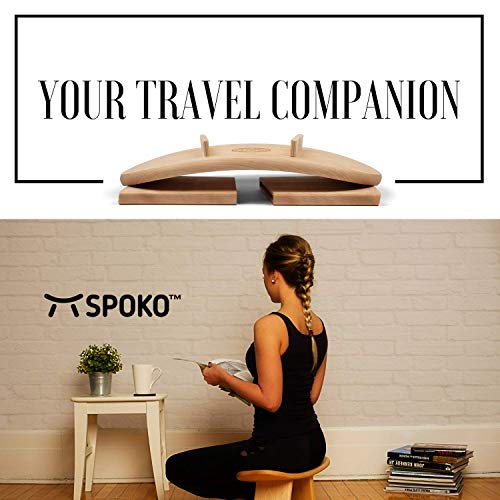 SPOKO Meditation Bench Chair, Travel Version, The Original Posture Certified Wood Kneeling Stool, Best Ergonomic Wooden Chair, Perfect Seat for Yoga, Prayer, Seiza