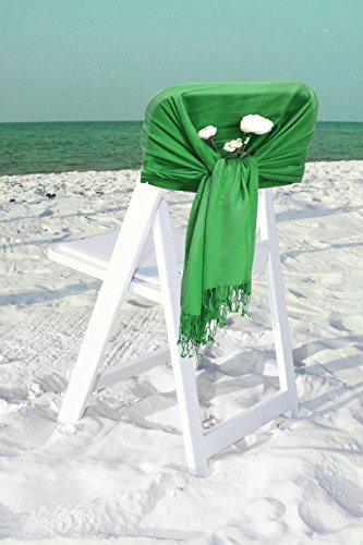 Sakkas Large Soft Silky Pashmina Shawl Wrap Scarf in Solid Colors - color: Kelly Green